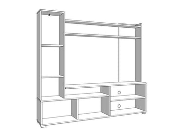 Algarve Artisan Oak Effect & Black TV Entertainment Unit for Modern Living - UK Luxury Furniture